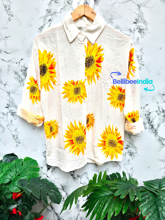 Sunflower printed shirts | Summer look | cotton shirts